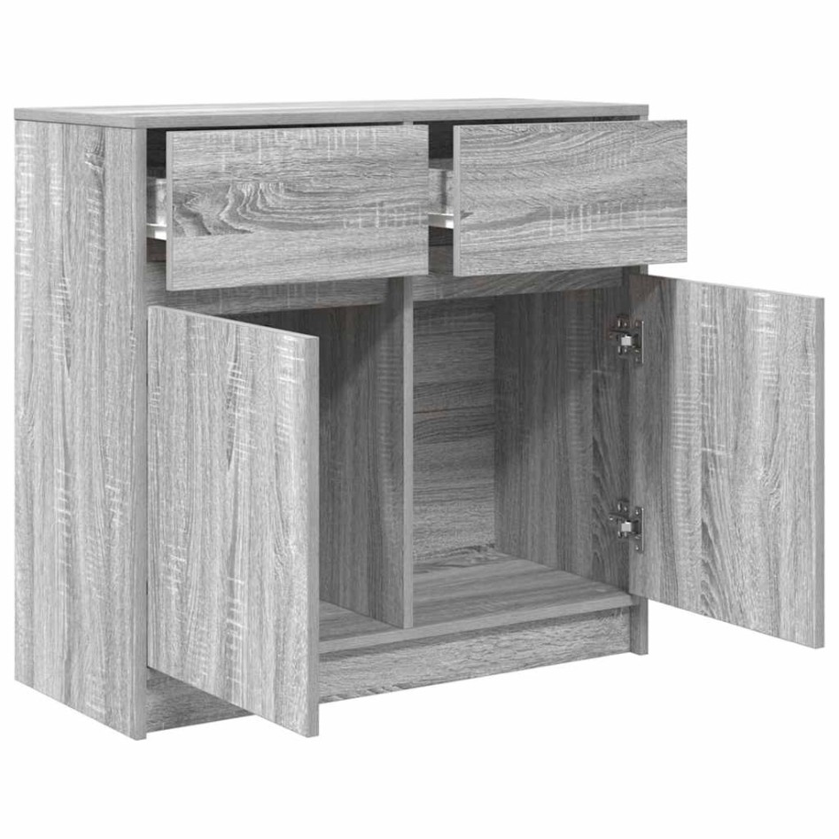Aparador con cajón gris Sonoma 80x34x76 cm madera de