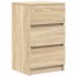Mesilla de noche con 3 cajones roble Sonoma 39x35x65