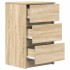 Mesilla de noche con 3 cajones roble Sonoma 39x35x65