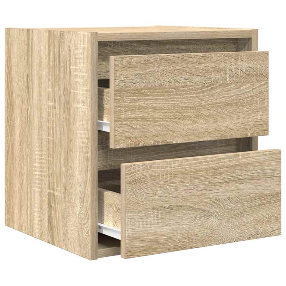 Mesillas de noche de pared 2 uds roble Sonoma 38x34x40