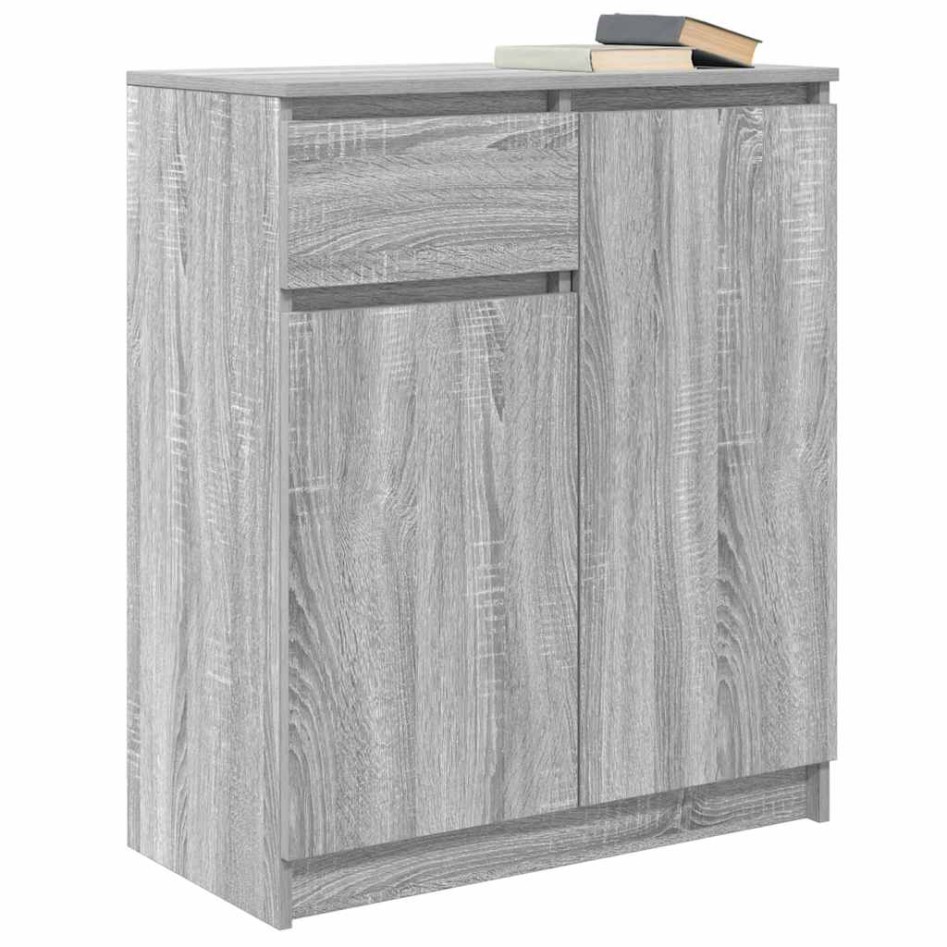 Aparador con cajón  Sonoma gris 71x35x84 cm madera de