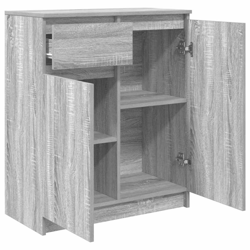 Aparador con cajón  Sonoma gris 71x35x84 cm madera de