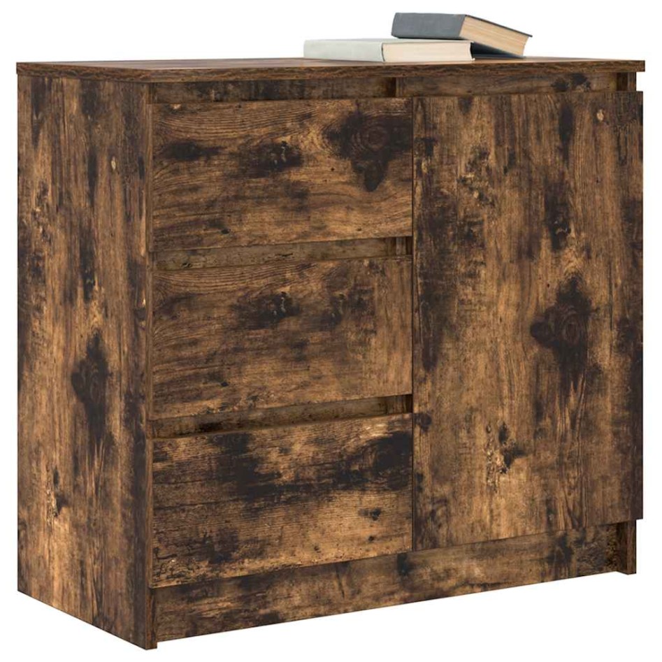 Aparador con cajón roble ahumado 71x35x65 cm madera