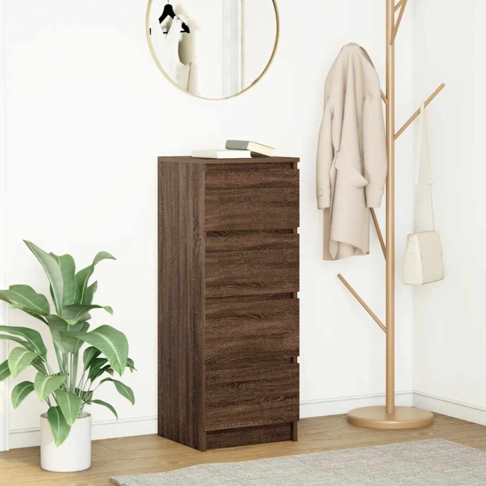 Aparador roble marrón 37,5x35x99 cm madera de