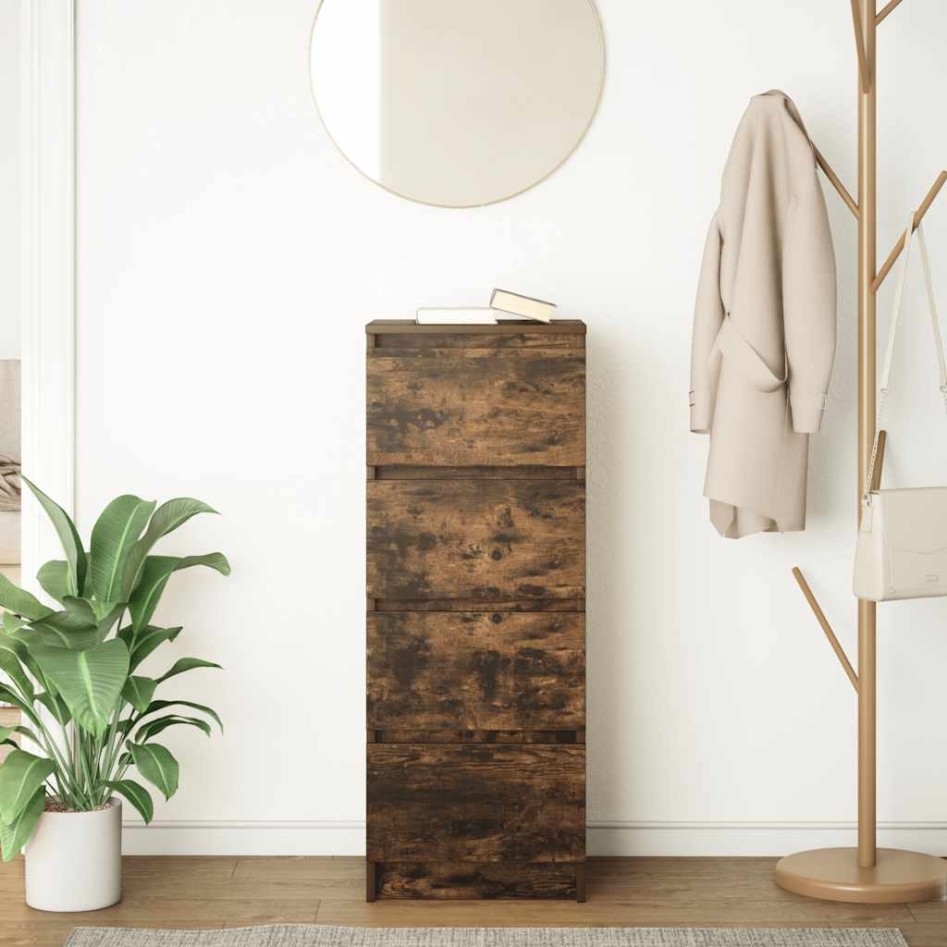 Aparador roble ahumado 37,5x35x99 cm madera de