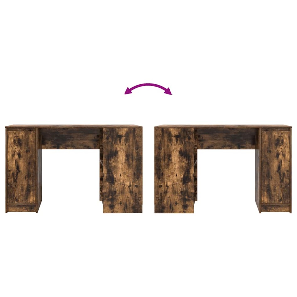 Escritorio roble ahumado 120x42x76 cm madera de