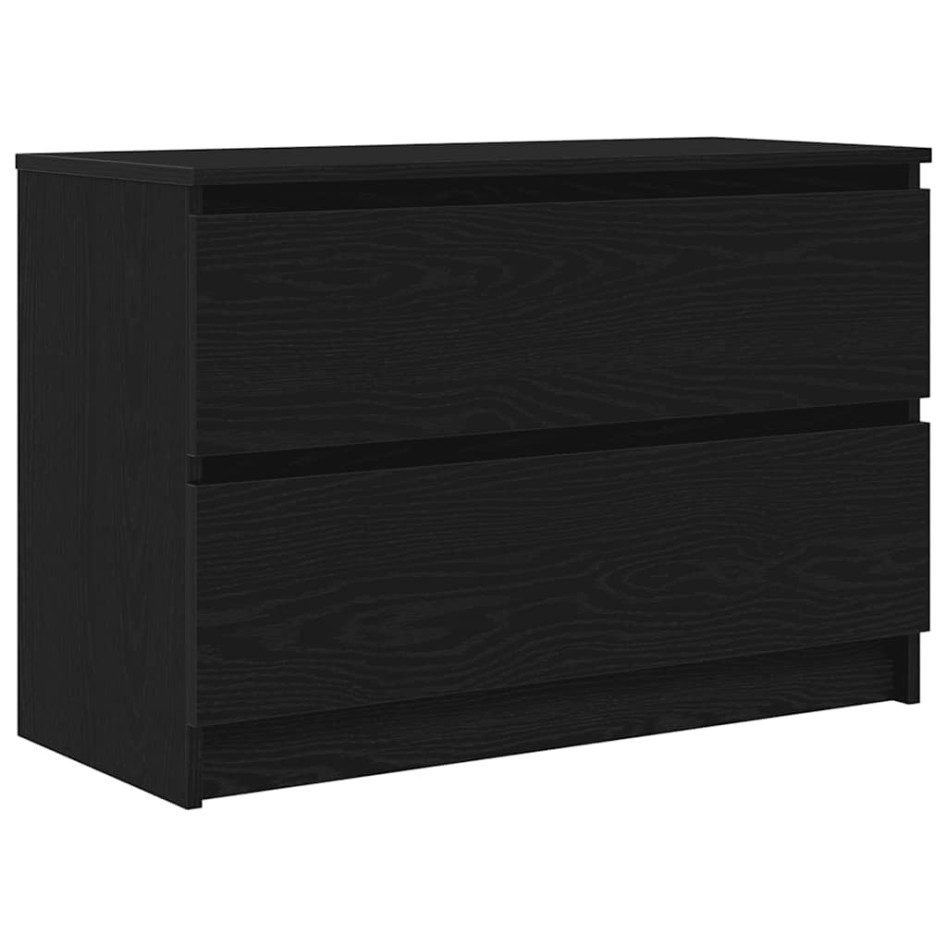 Mueble de TV de madera de ingeniería negro 80x35x54