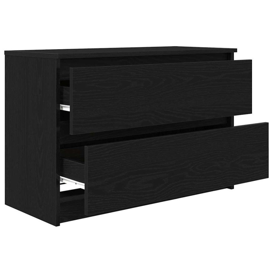 Mueble de TV de madera de ingeniería negro 80x35x54
