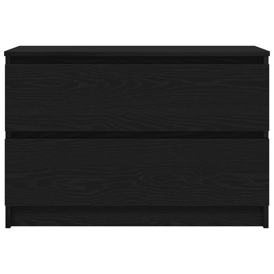 Mueble de TV de madera de ingeniería negro 80x35x54