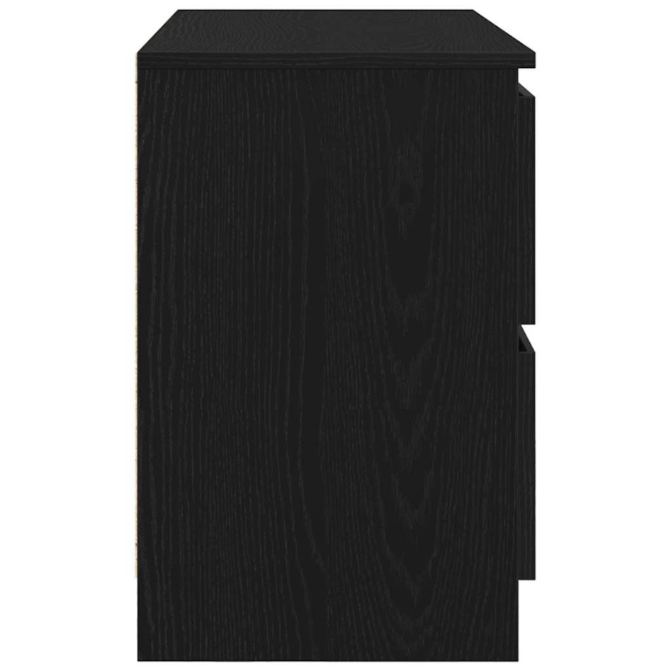 Mueble de TV de madera de ingeniería negro 80x35x54