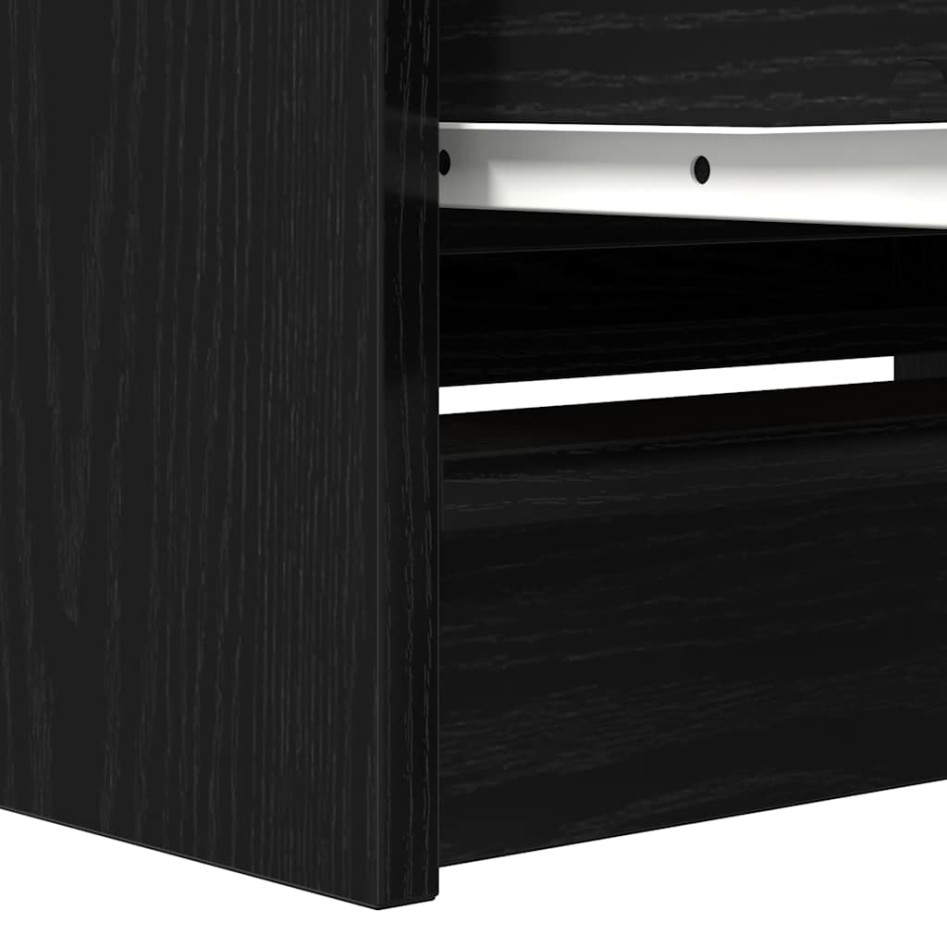 Mueble de TV de madera de ingeniería negro 80x35x54