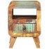 Mesita de noche de madera maciza reciclada 30x30x41