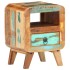 Mesita de noche de madera maciza reciclada 30x30x41