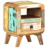 Mesita de noche de madera maciza reciclada 30x30x41