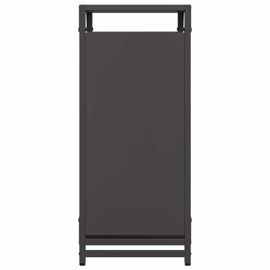 Leñero negro 44x28x65 cm Acero laminado en