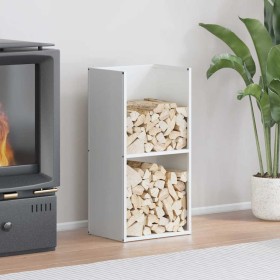 Leñero blanco 40x30x80 cm Acero laminado en