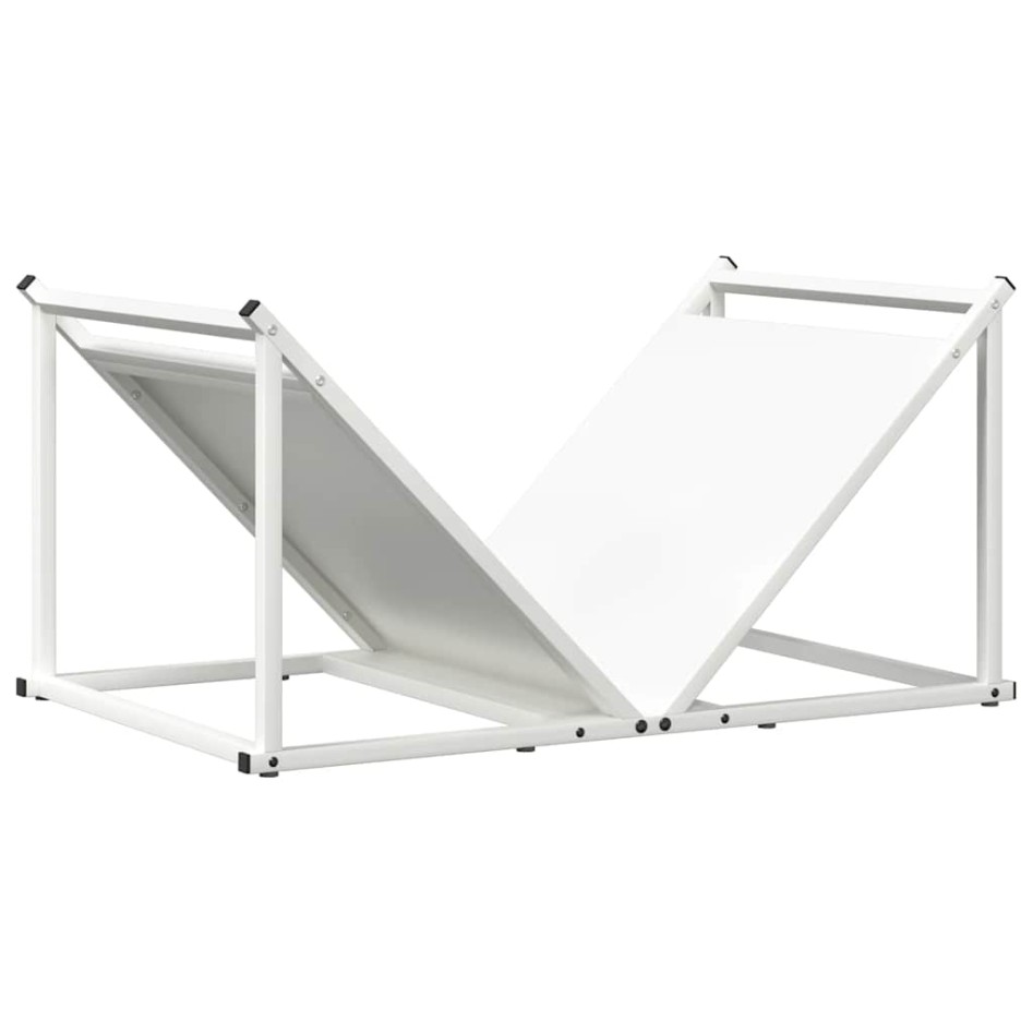 Leñero blanco 70x43x34,5 cm Acero laminado en
