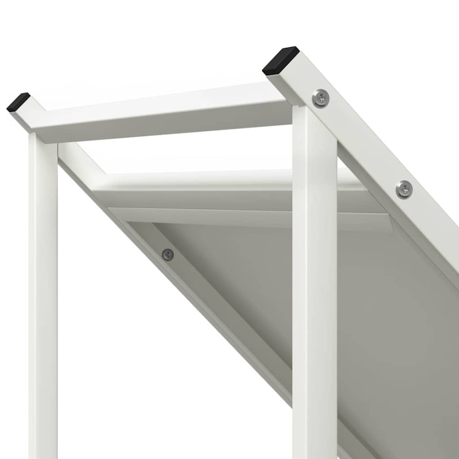 Leñero blanco 70x43x34,5 cm Acero laminado en