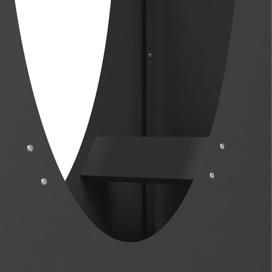 Leñero negro 50x23x100 cm Acero laminado en