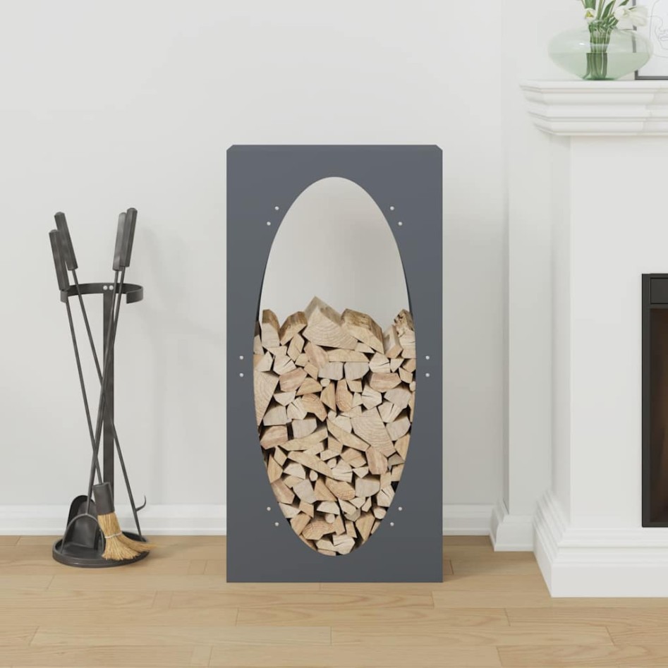 Leñero antracita 50x23x100 cm Acero laminado en