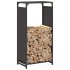 Leñero negro 44x28x90 cm Acero laminado en