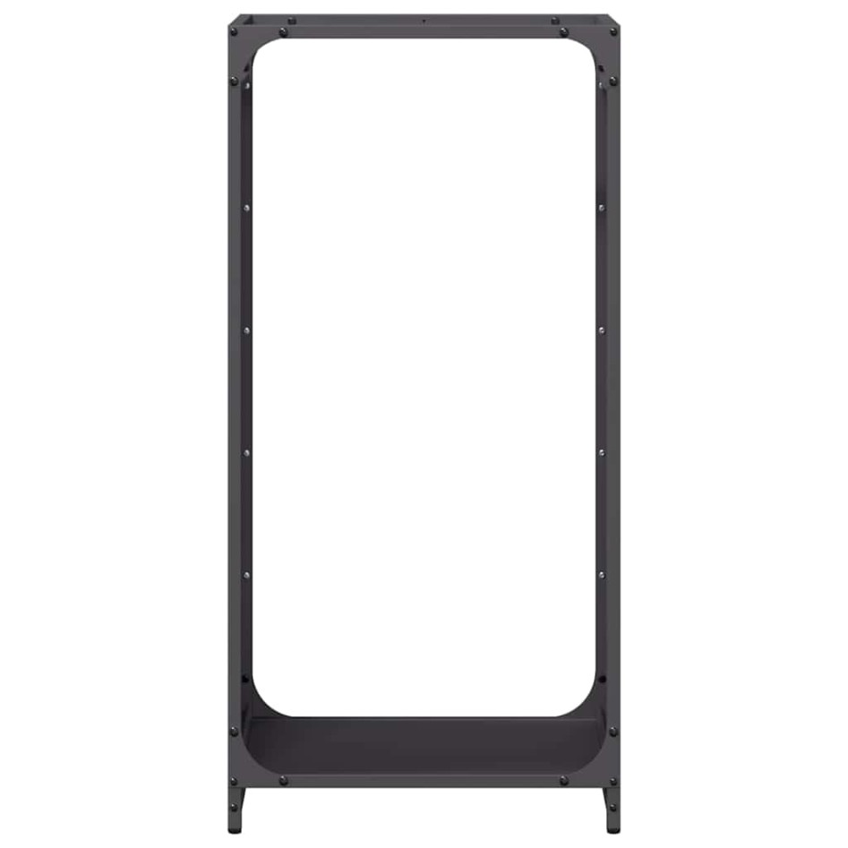 Leñero negro 44x28x90 cm Acero laminado en