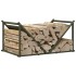 Leñero verde oliva 70x43x34,5 cm Acero laminado en