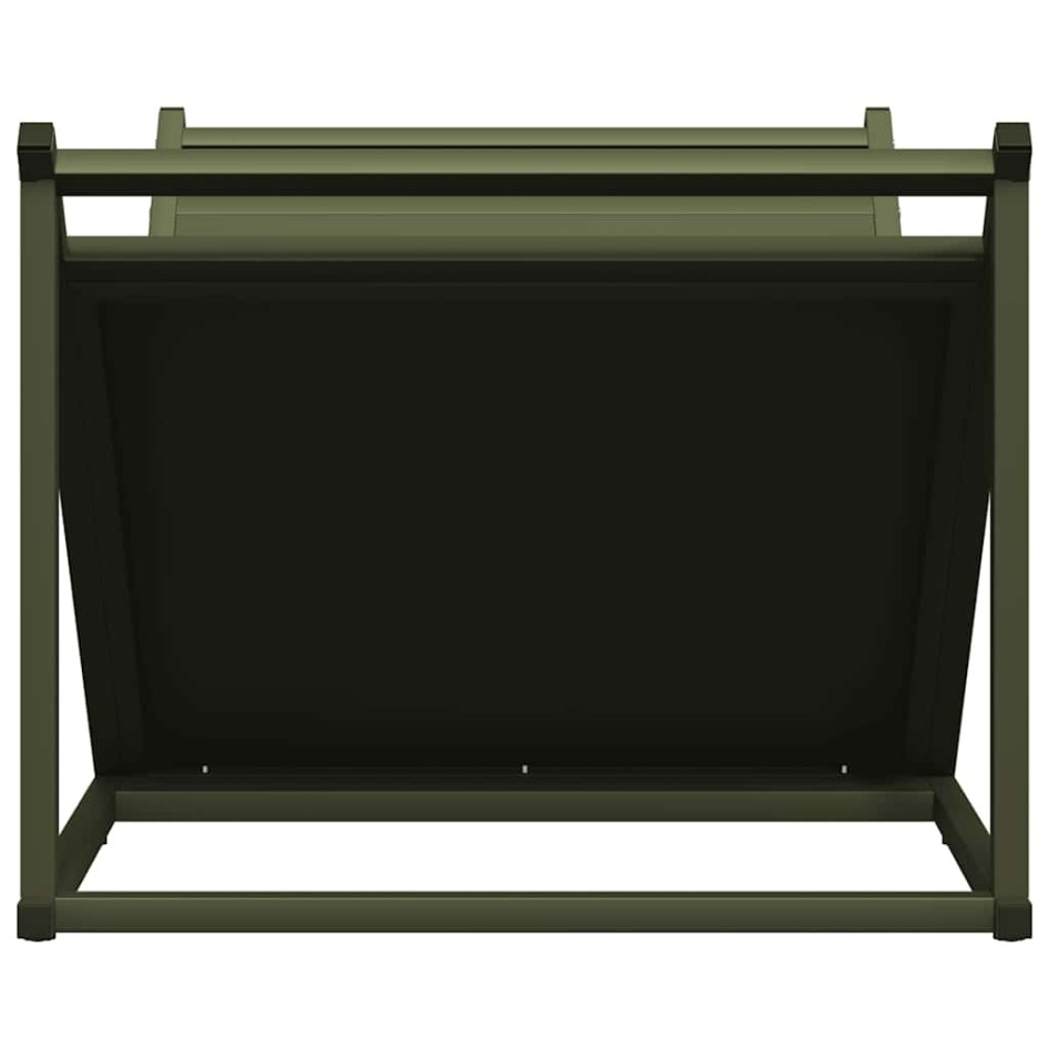 Leñero verde oliva 70x43x34,5 cm Acero laminado en