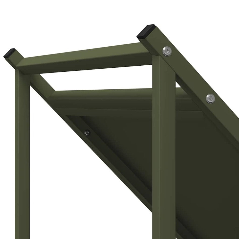 Leñero verde oliva 70x43x34,5 cm Acero laminado en