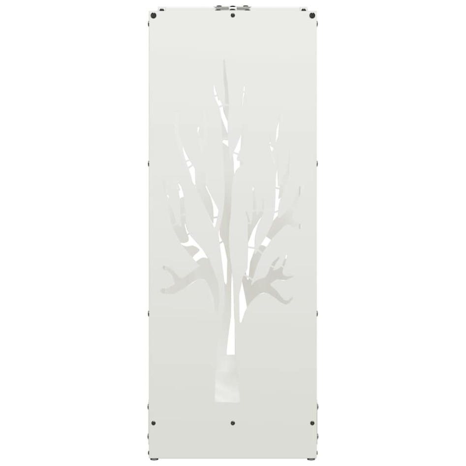 Leñero blanco 40x30x80 cm Acero laminado en