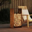 Leñero 40x30x80 cm acero corten