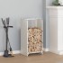 Leñero blanco 40x30x80 cm Acero laminado en