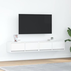 Muebles de TV 2 uds Blanco 80x31x25,5 cm Madera de
