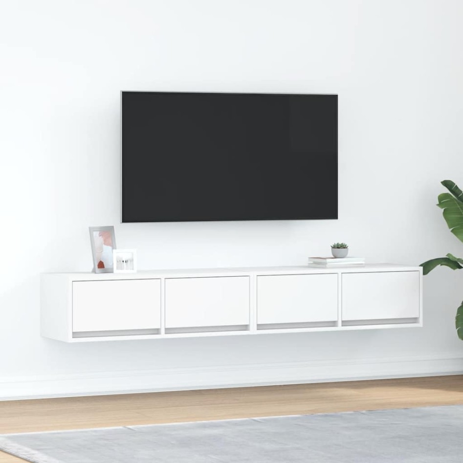 Muebles de TV 2 uds Blanco 80x31x25,5 cm Madera de