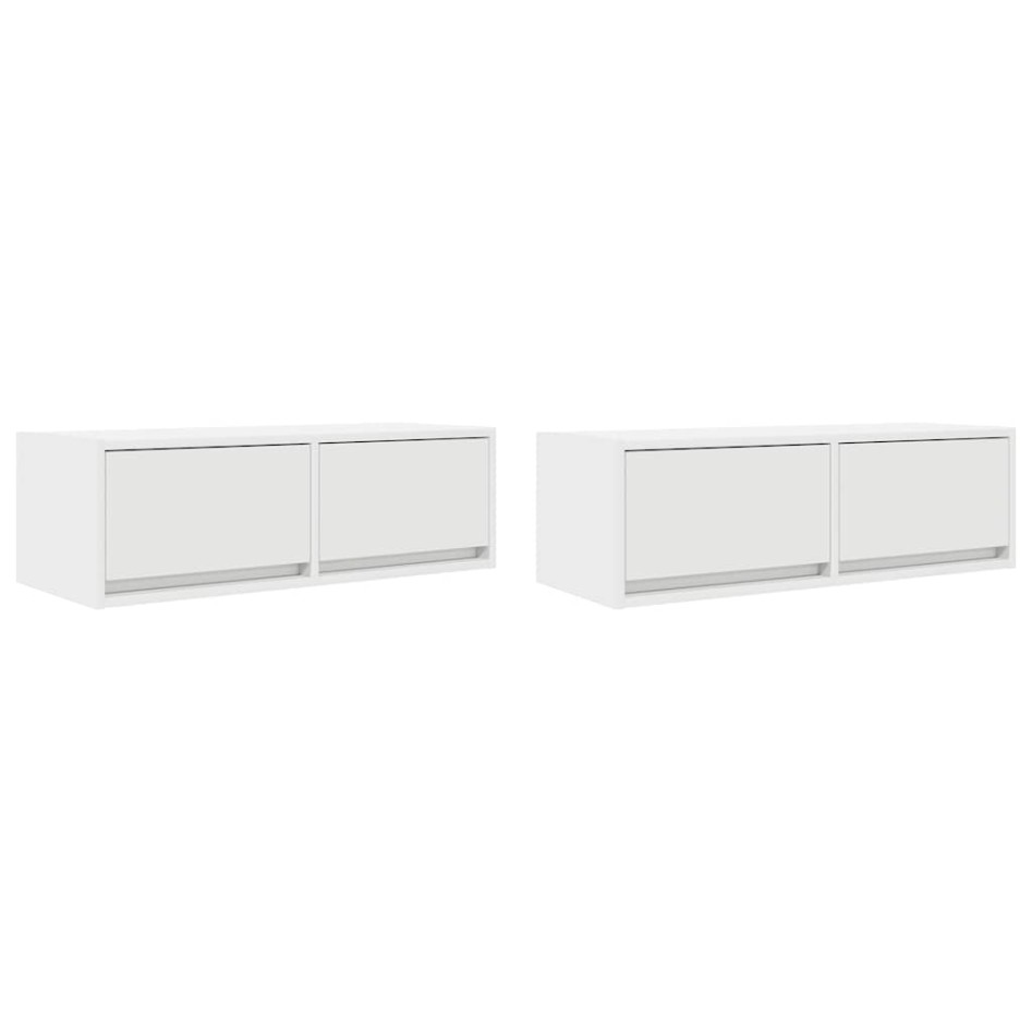 Muebles de TV 2 uds Blanco 80x31x25,5 cm Madera de