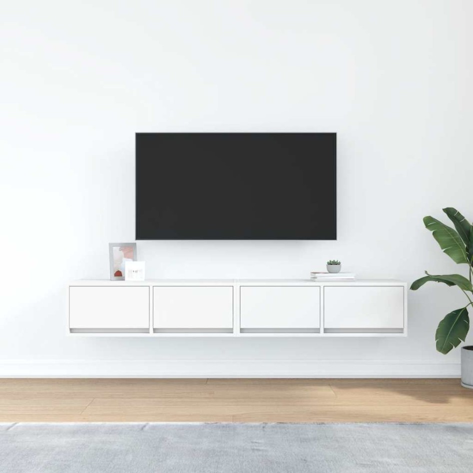 Muebles de TV 2 uds Blanco 80x31x25,5 cm Madera de