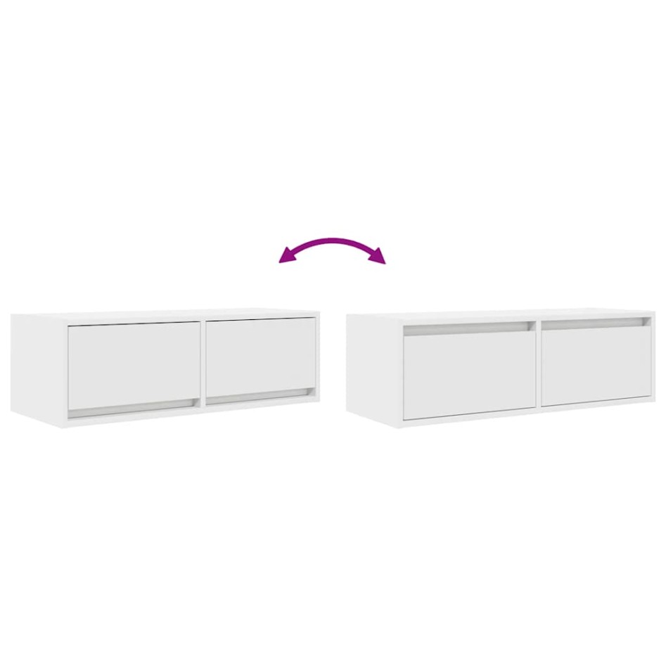 Muebles de TV 2 uds Blanco 80x31x25,5 cm Madera de