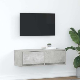Mueble de TV de madera de ingeniería gris hormigón