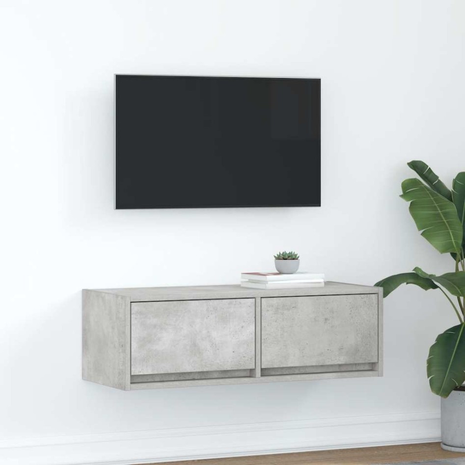Mueble de TV de madera de ingeniería gris hormigón