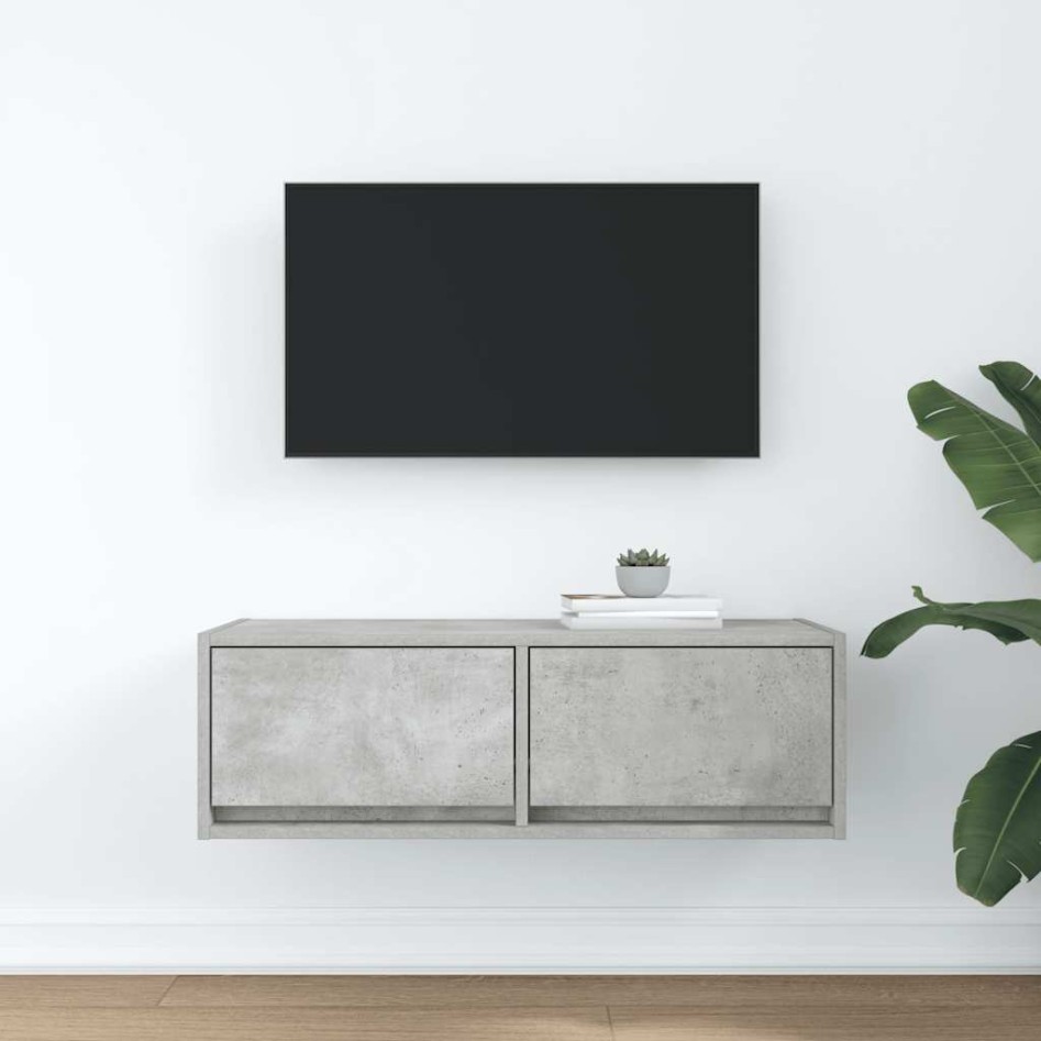 Mueble de TV de madera de ingeniería gris hormigón