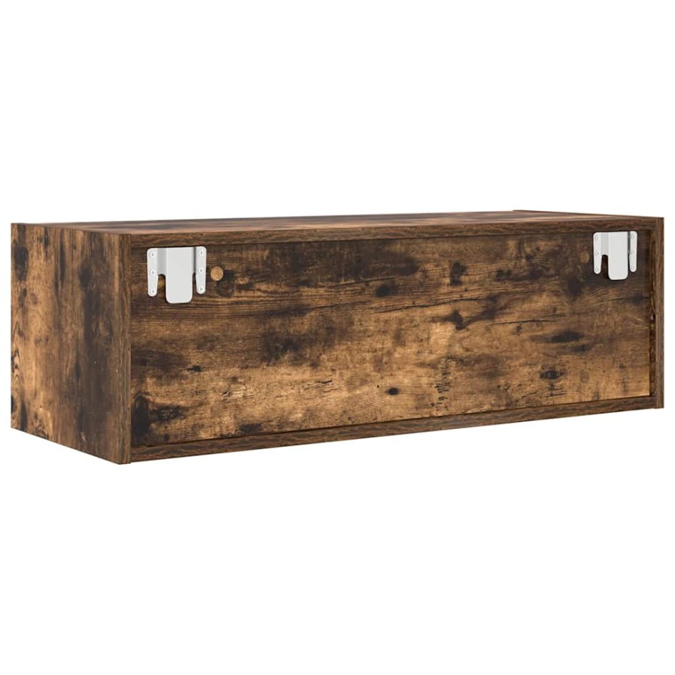 Mueble de TV de roble ahumado 80x31x25,5cm Madera de