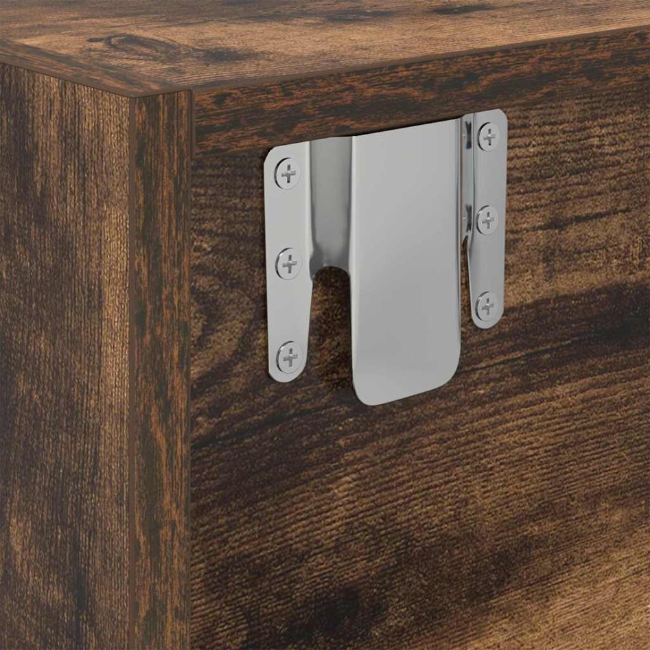 Mueble de TV de roble ahumado 80x31x25,5cm Madera de