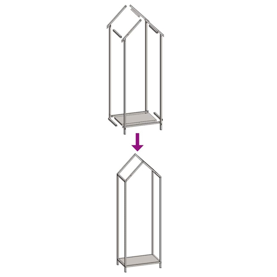 Leñero verde oliva 40x25x120 cm Acero laminado en