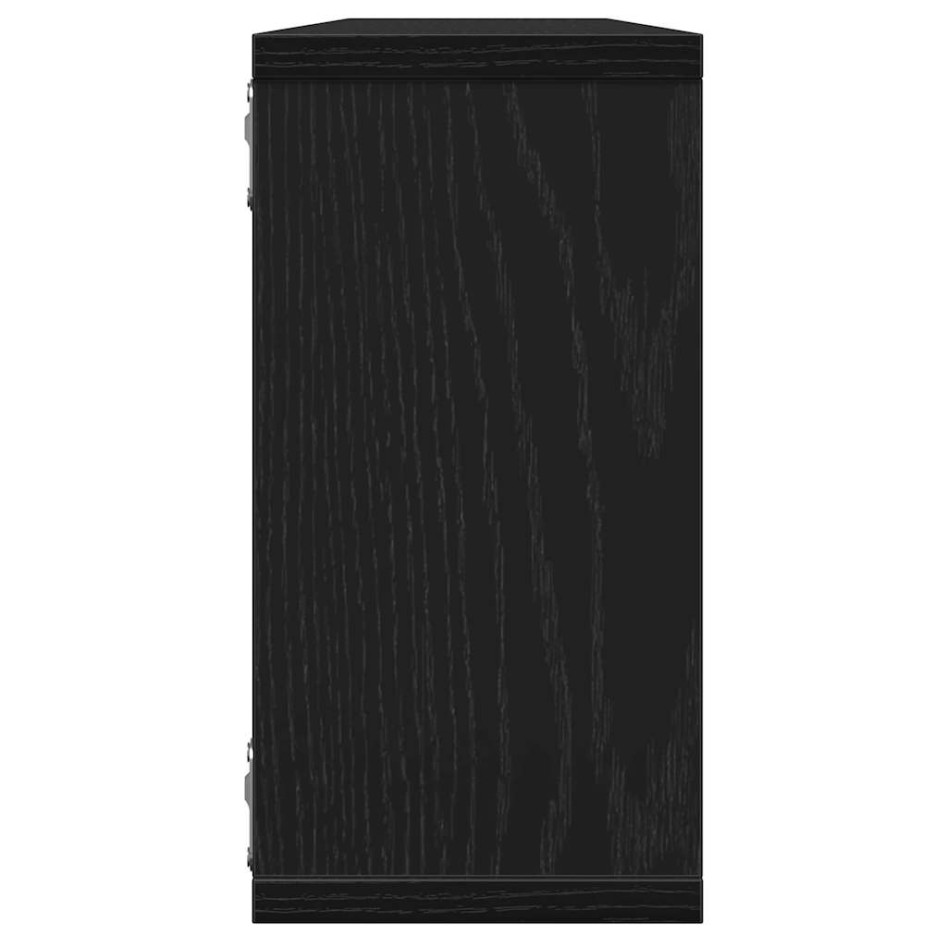 Estantes cúbicos de pared 4 uds roble negro 100x15x30