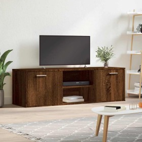 Mueble de TV madera de ingeniería marrón roble 120x34x37