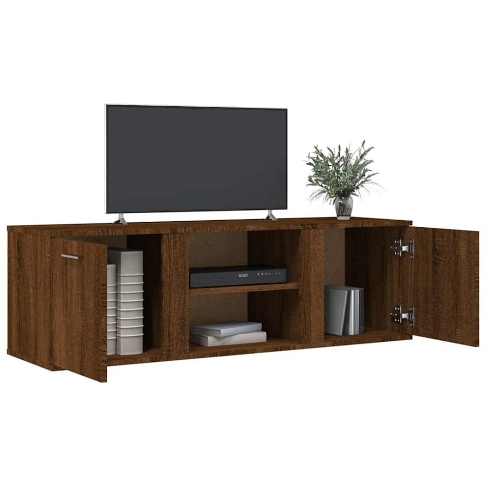 Mueble de TV madera de ingeniería marrón roble 120x34x37