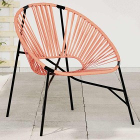 Silla de jardín con forma huevo ratán sintético naranja y