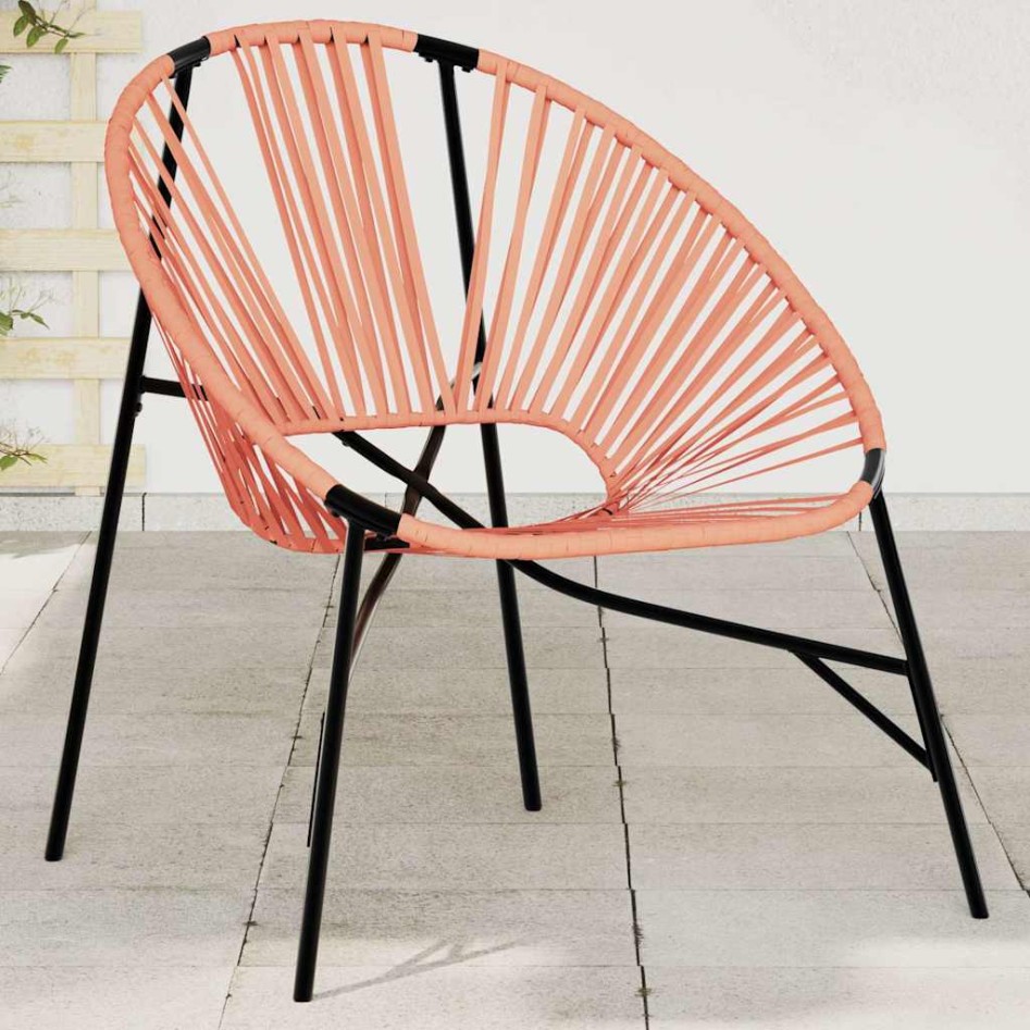 Silla de jardín con forma huevo ratán sintético naranja y