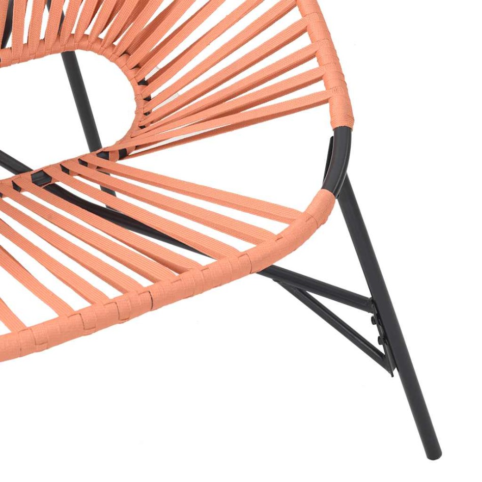 Silla de jardín con forma huevo ratán sintético naranja y