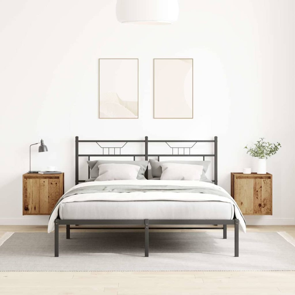 Mesillas de noche de pared 2 uds madera vieja 38x34x40